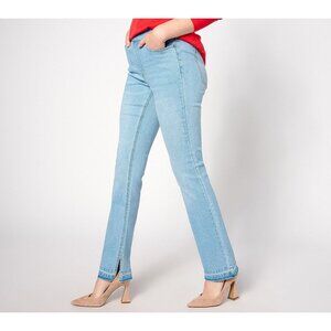 Isaac Mizrahi Live Petite True Denim Mini Bootcut Jeans Released Hem Size 6 Blue